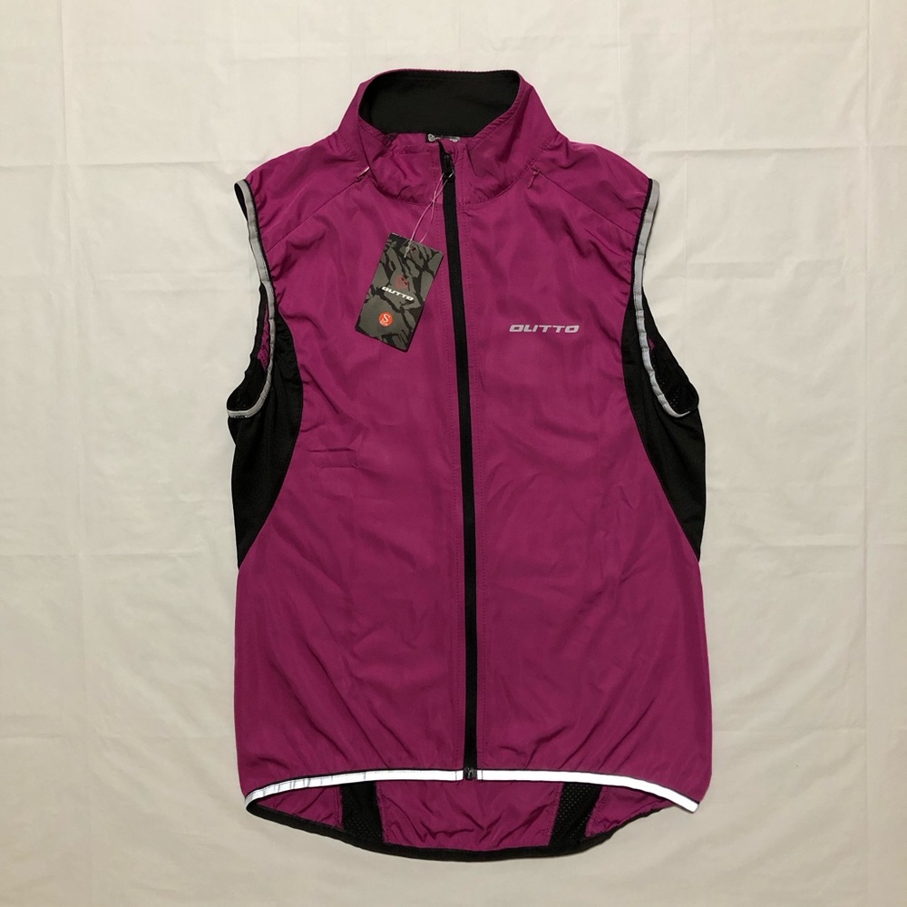 NWT Outto Women’s Reflective Full-Zip Running Cycling Lightweight Fuchsia Vest S